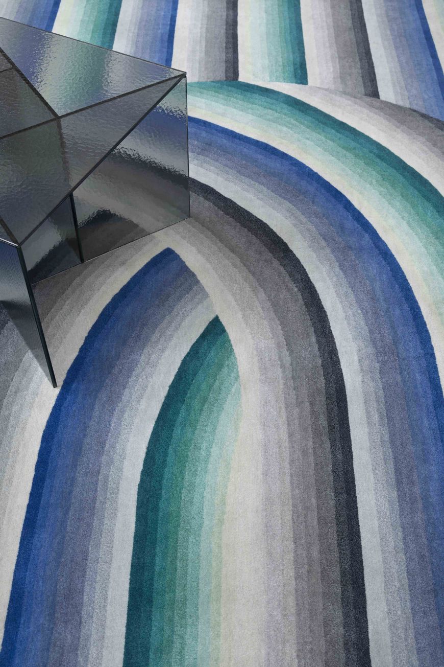 Round Mirage Teppich blau Gan