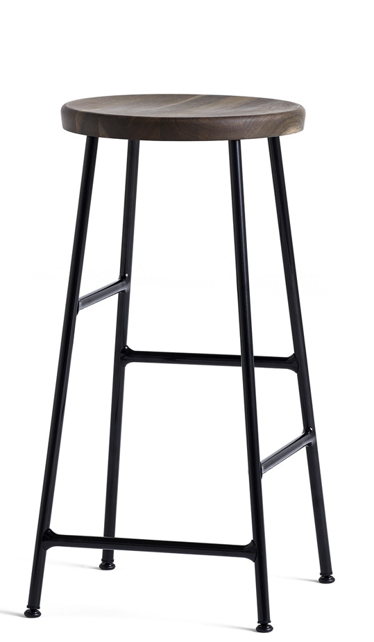 Cornet Bar Stool Low Barhocker H 65 cm Hay Stahl Soft schwarz pulverbeschichtet / Eiche geräuchert geölt