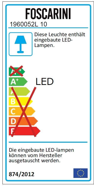 Bahia Mini Wandleuchte LED On-Off-Switch Foscarini