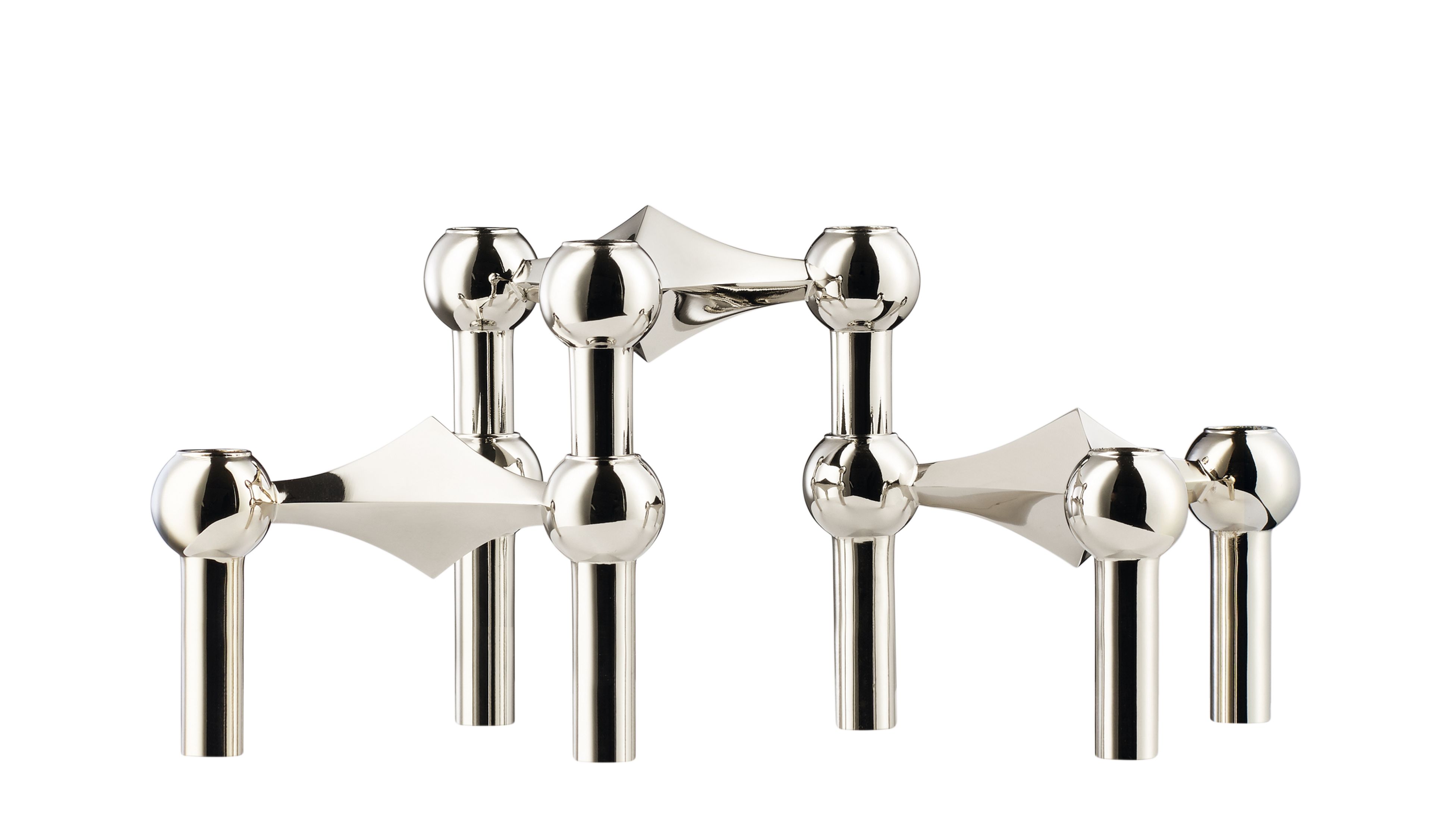 Kerzenständer 3er Set Chrom Stoff Nagel