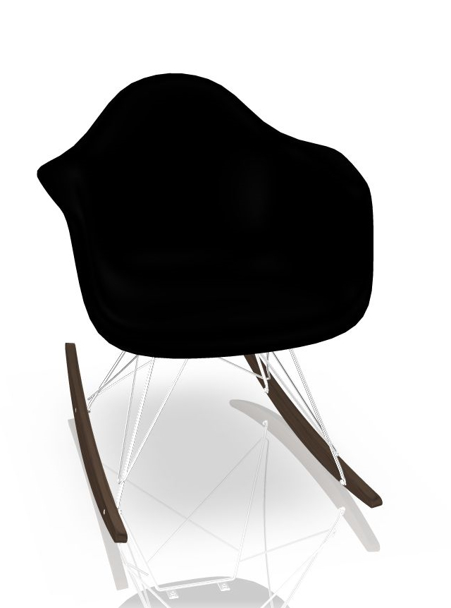 Vitra Eames Plastic Arm Rocking Chair RAR Schaukelstuhl Ahorn dunkel-Chrom-Tiefschwarz