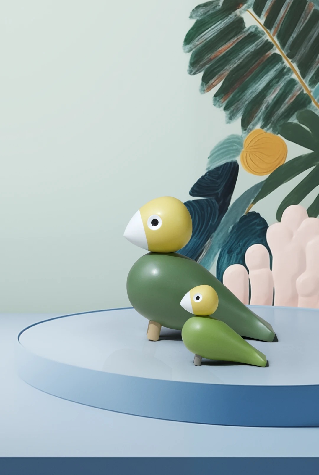 Liv & Lykke Grün Singvögel Holzfigur Kay Bojesen 