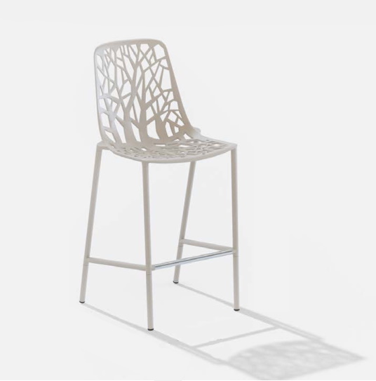 Forest Outdoor Barhocker mit hoher Lehne metallic grey H 104 cm Fast