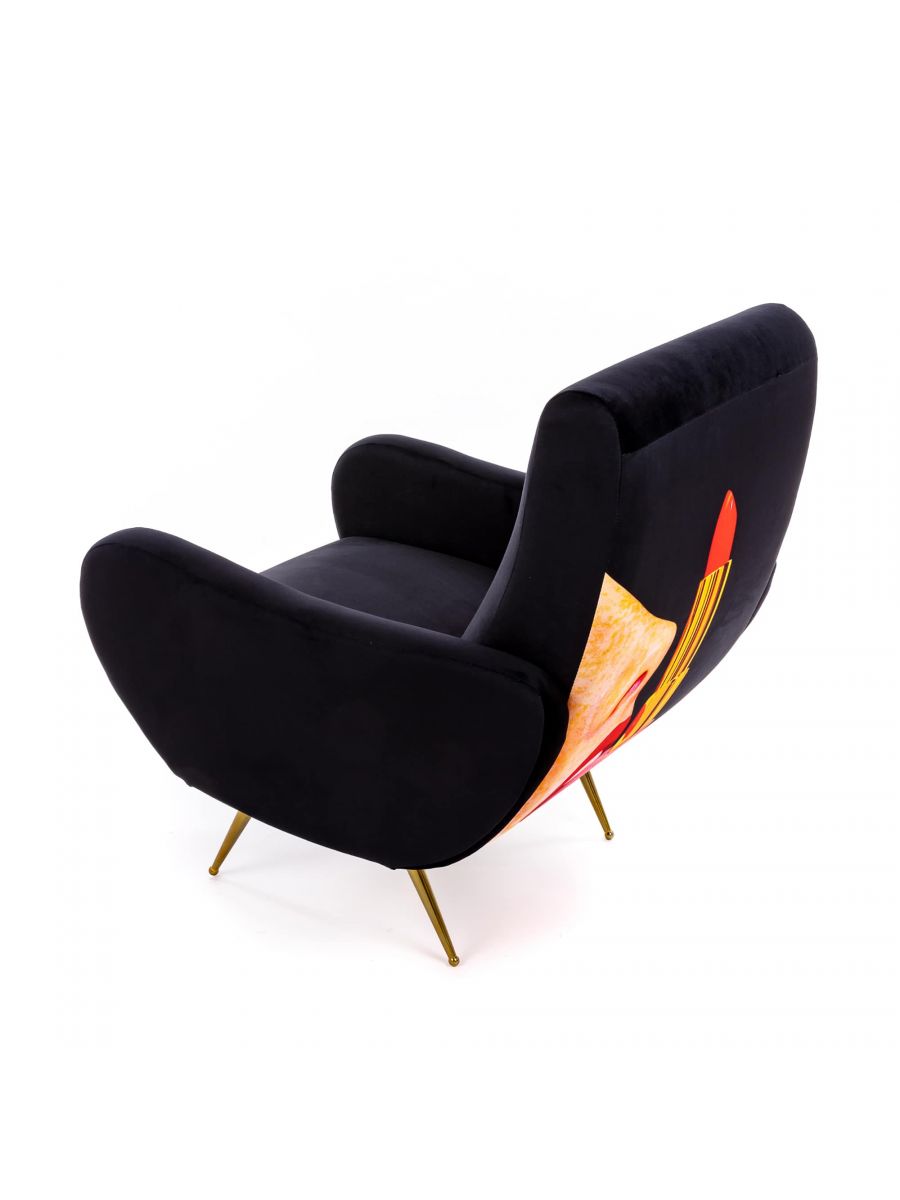 Toiletpaper Sessel Tongue black Seletti
