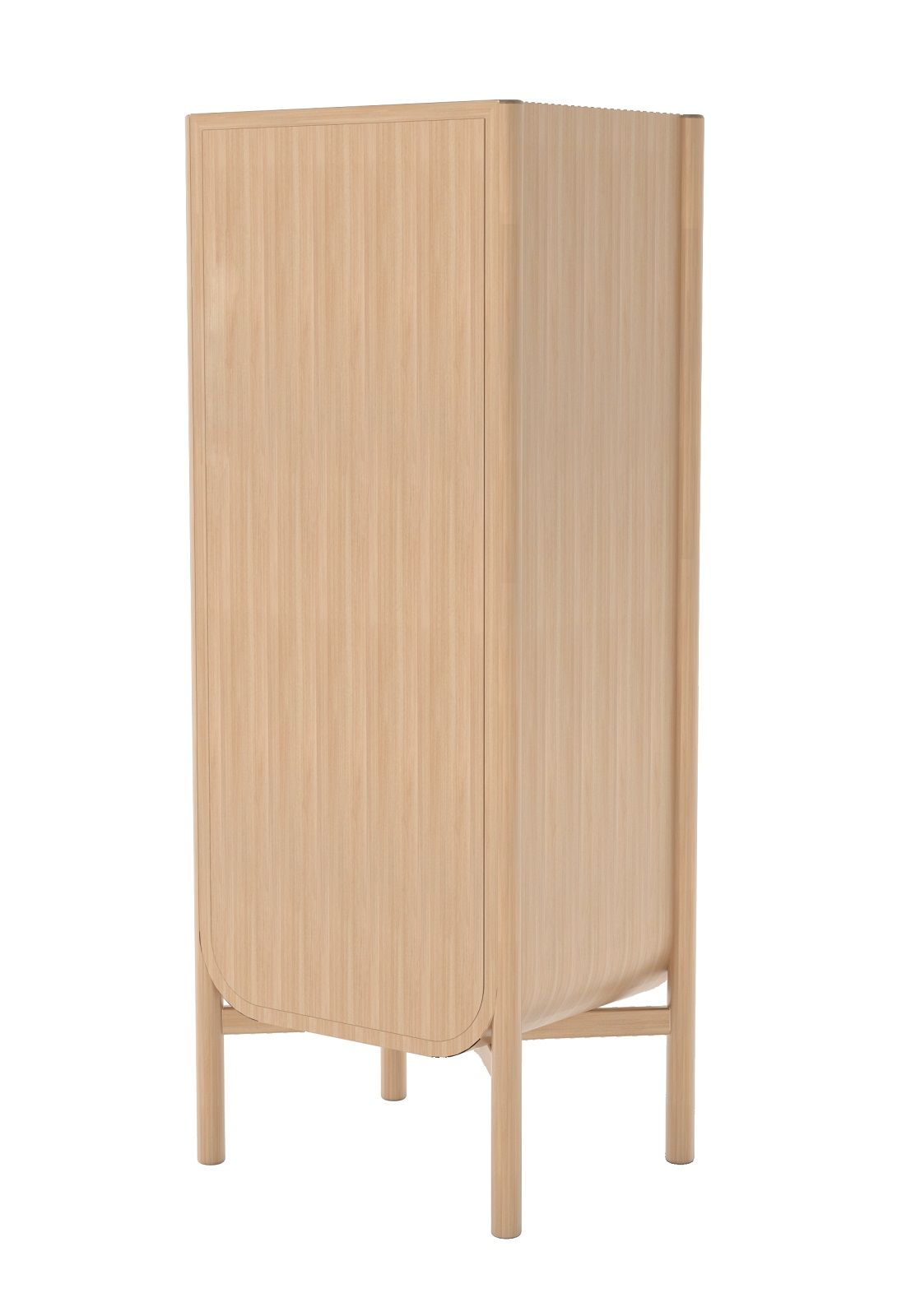 Hartô Marius Chiffonier Kommode aus hellem Holz, modernes Design mit abgerundeten Kanten und Füßen.