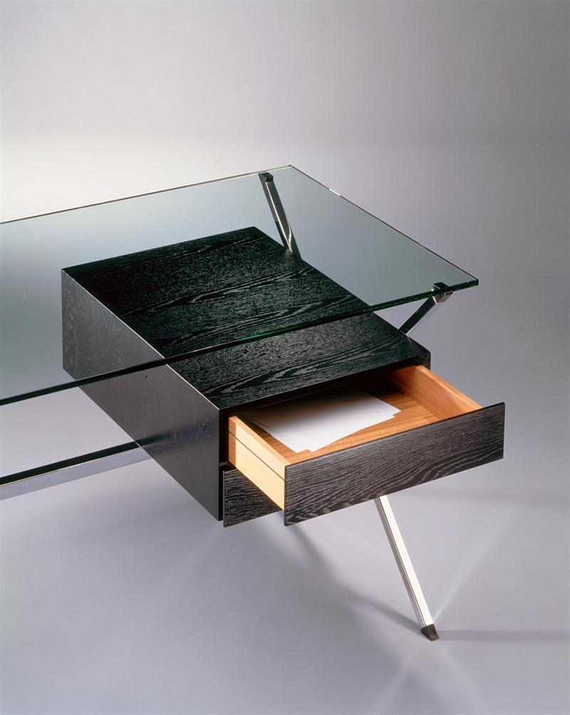 Franco Albini Schreibtisch Eiche schwarz gebeizt Knoll International Quick Ship