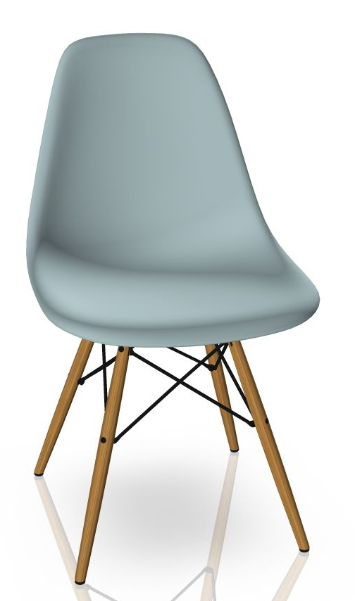 Eames Plastic Side Chair DSW Stuhl Vitra Esche honigfarben-Eisgrau