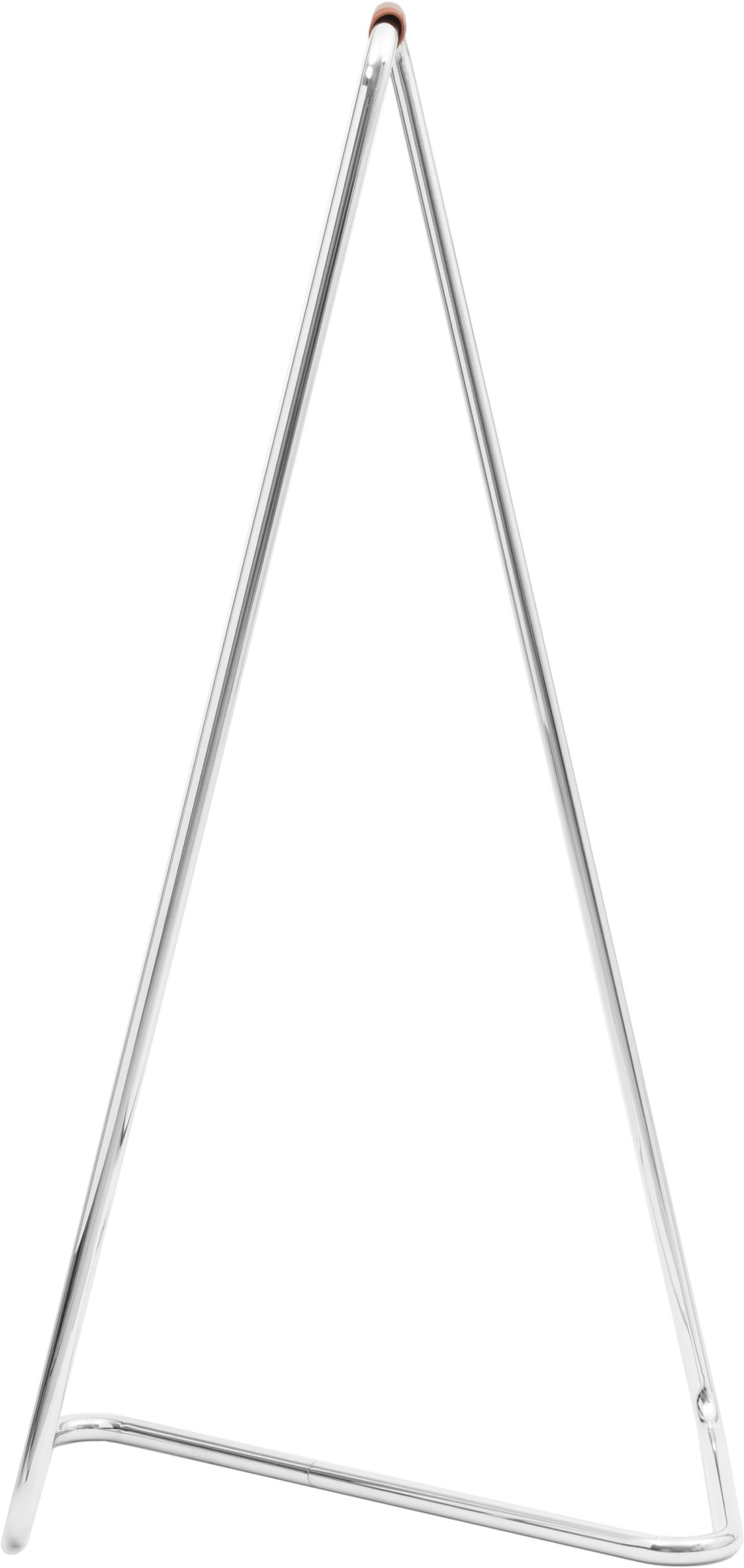 Z10 Fahrradständer und Garderobenständer aus Edelstahl mit cognacfarbener Manschette von Tecta, minimalistisches Design.