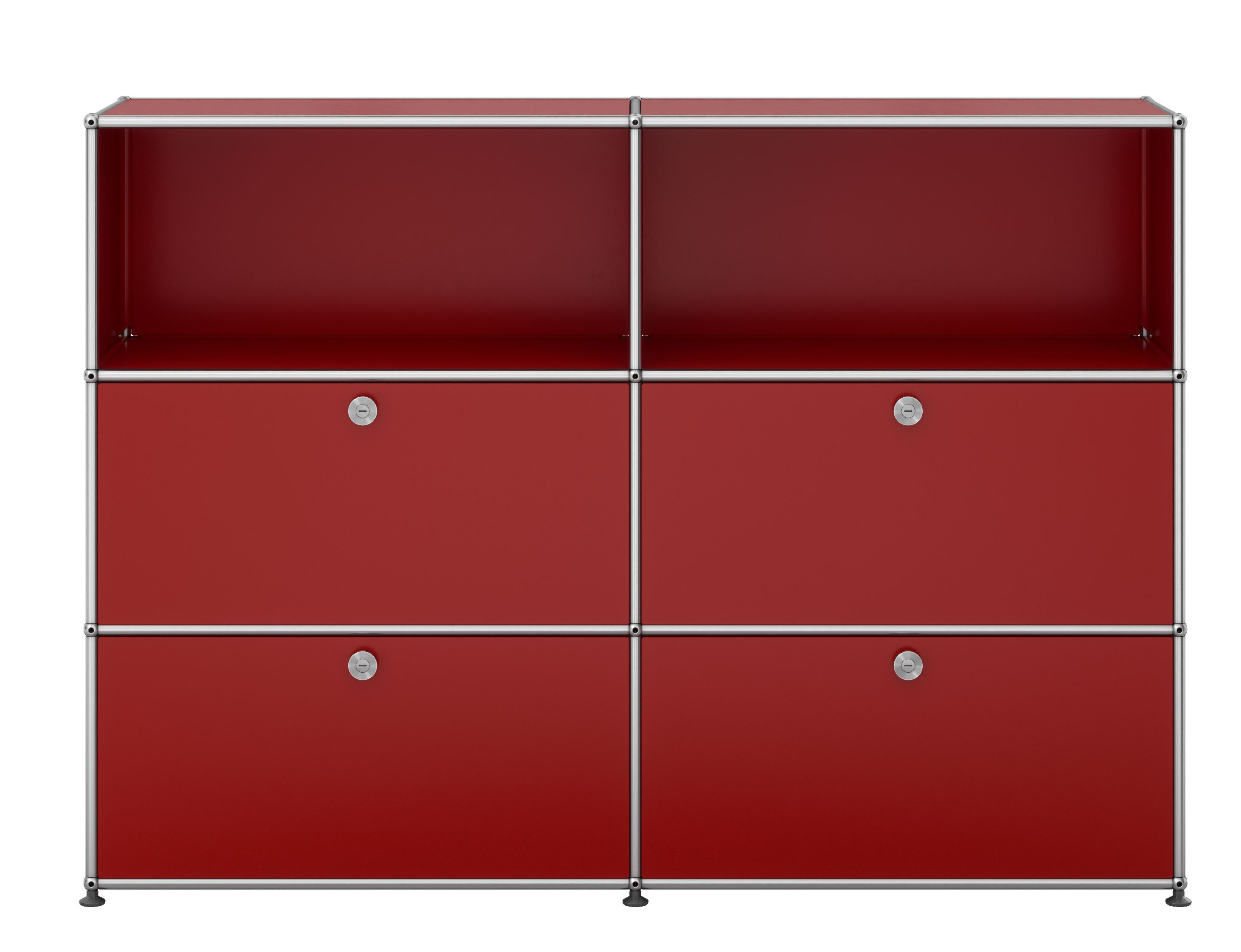 USM Haller Highboard 4 Klappen / 2 Offen Rubinrot