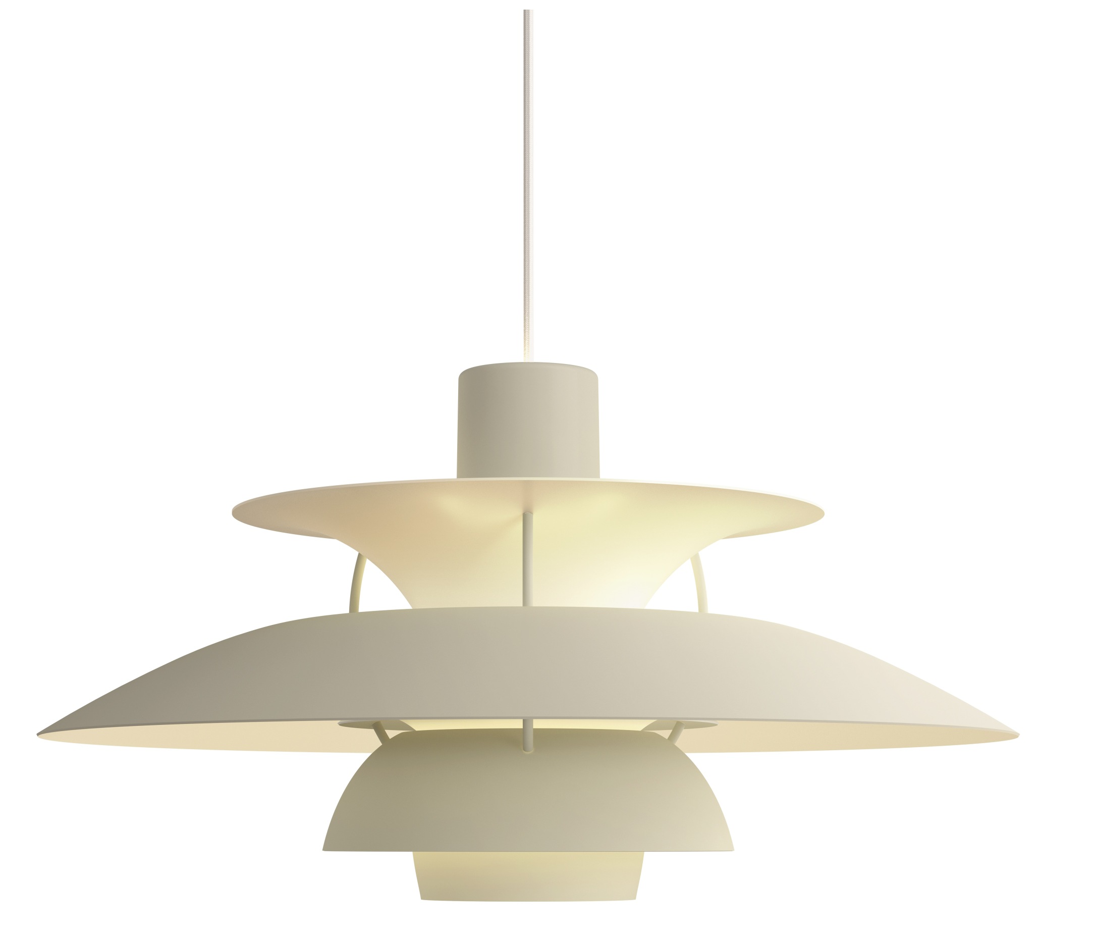 PH 5 Monochrome Pendelleuchte Louis Poulsen Pale Pewter