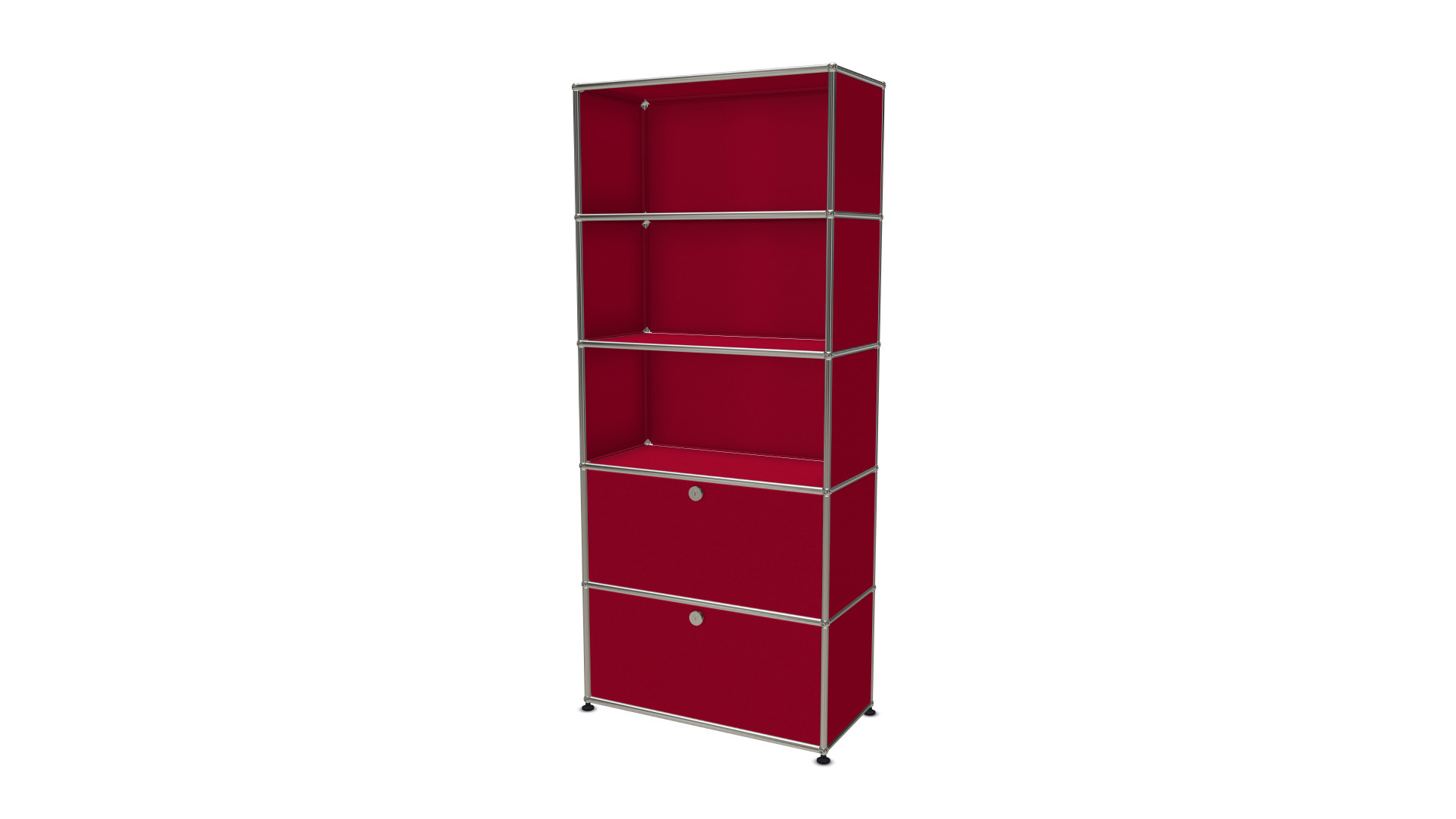 USM Haller Regal mit 2 Klappen - rot