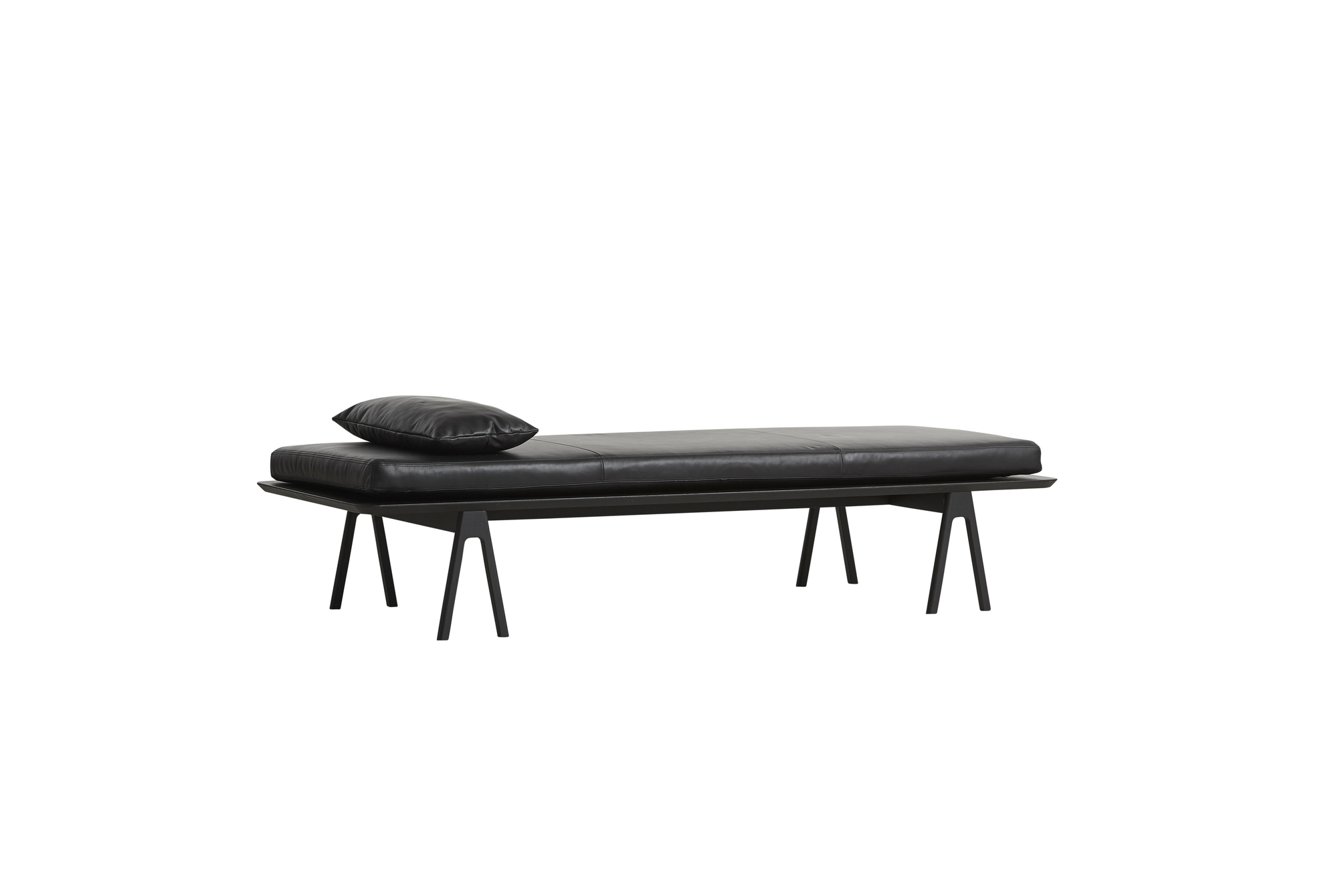 Level Daybed Pillow Sofakissen Schwarzes Leder Woud
