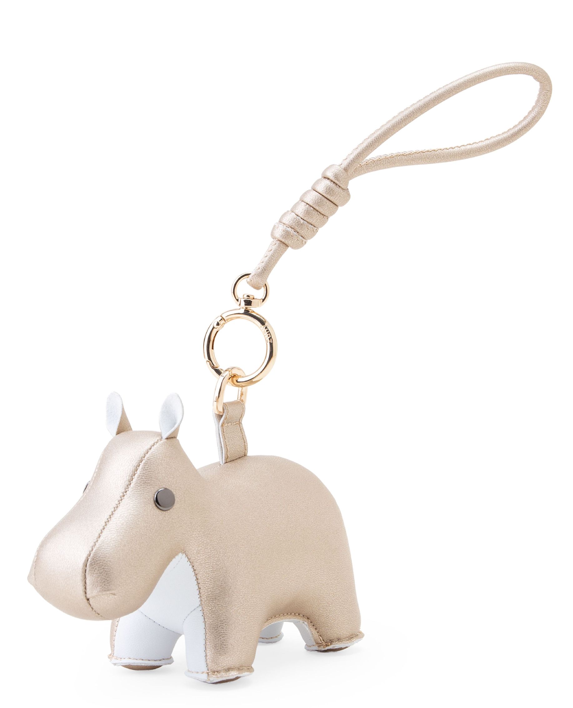 Bag Charm Taschenanhänger Hippo Gold/Weiß Züny