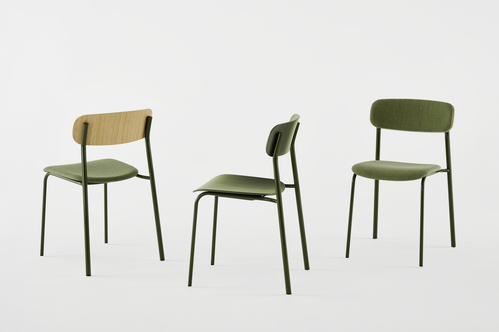 S 243 / S243 Stahlrohr Stuhl OLIVGRÜN Thonet EINZELSTÜCK
