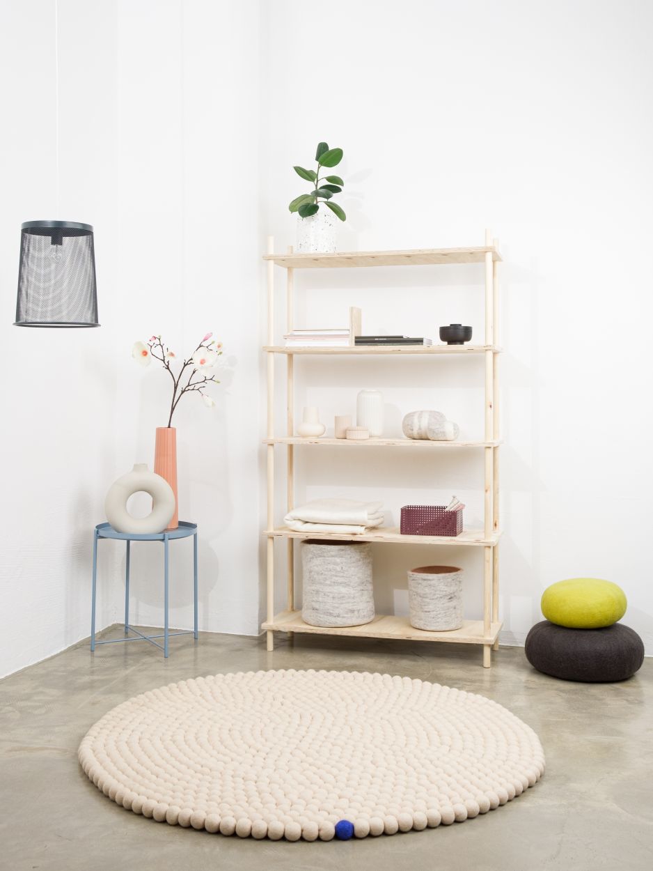 Big One Rund Filzteppich Ø 160 cm myfelt Beige