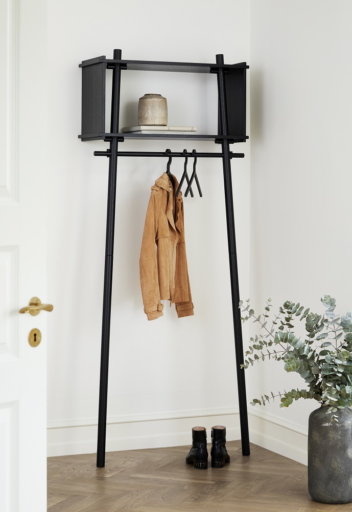 Töjbox Anlehngarderobe Woud Bx80 cm Eiche schwarz