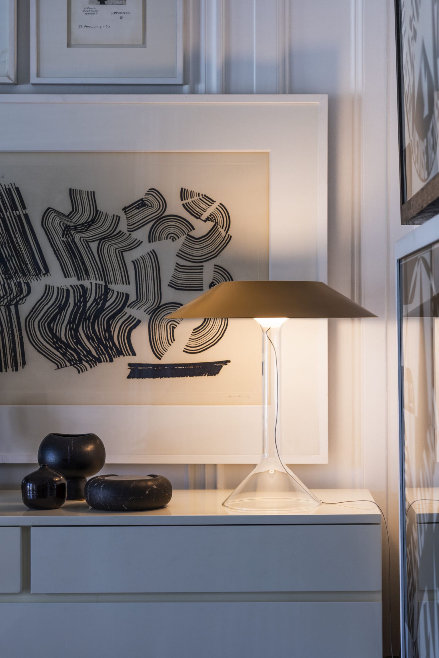 Chapeaux Tischleuchte Metall Dunkelrot Foscarini