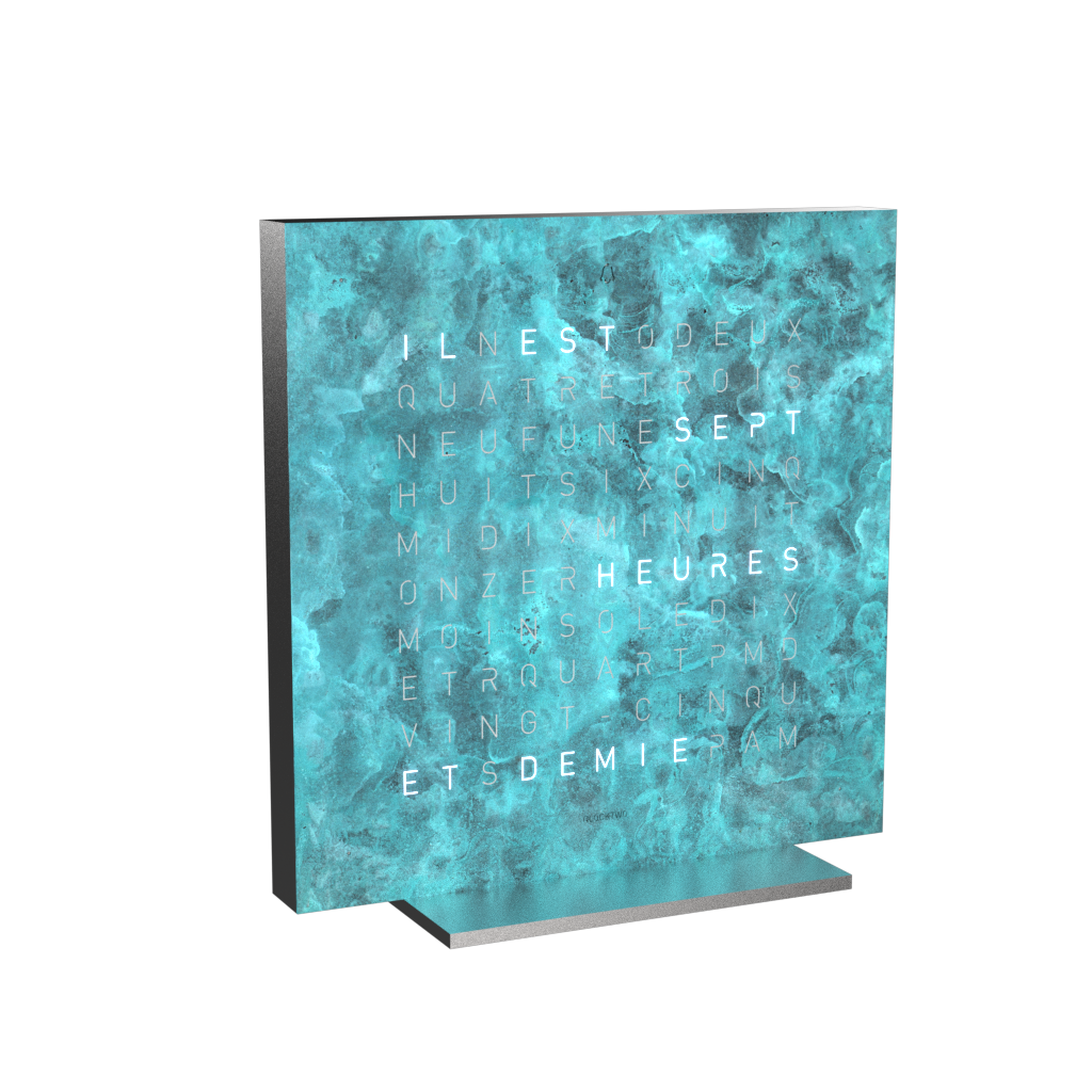 Earth 13.5 Creator's Edition Tischuhr / Zeitobjekt Französisch QLOCKTWO