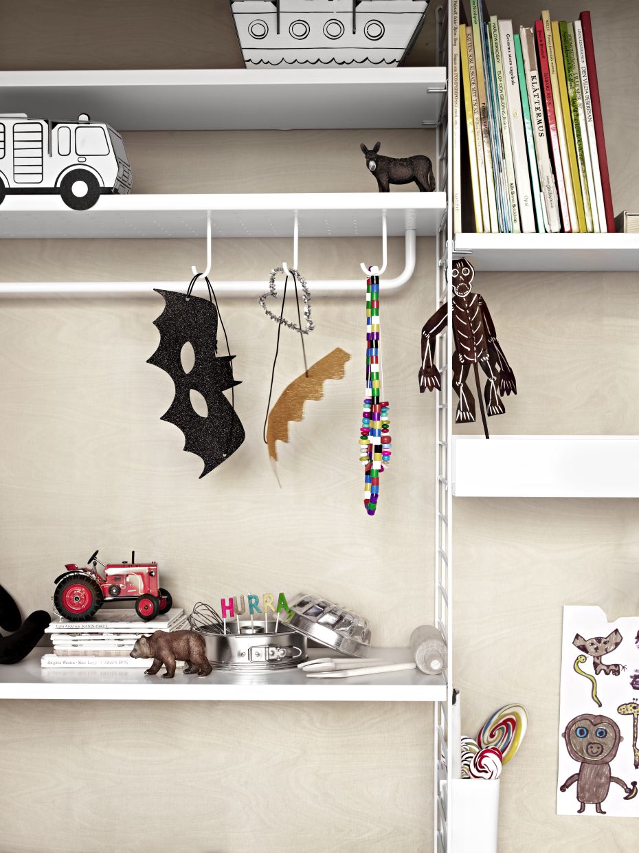 Einzelteil Regalboden aus Metall niedrige Kante B 78 cm String Furniture
