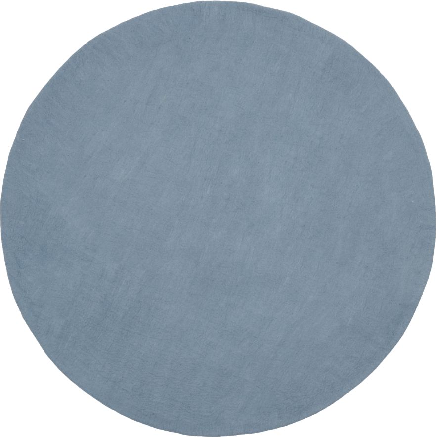 Hellblauer, runder Filzteppich (Ø 160 cm) von myfelt Mia. Moderner Teppich für Wohnräume.