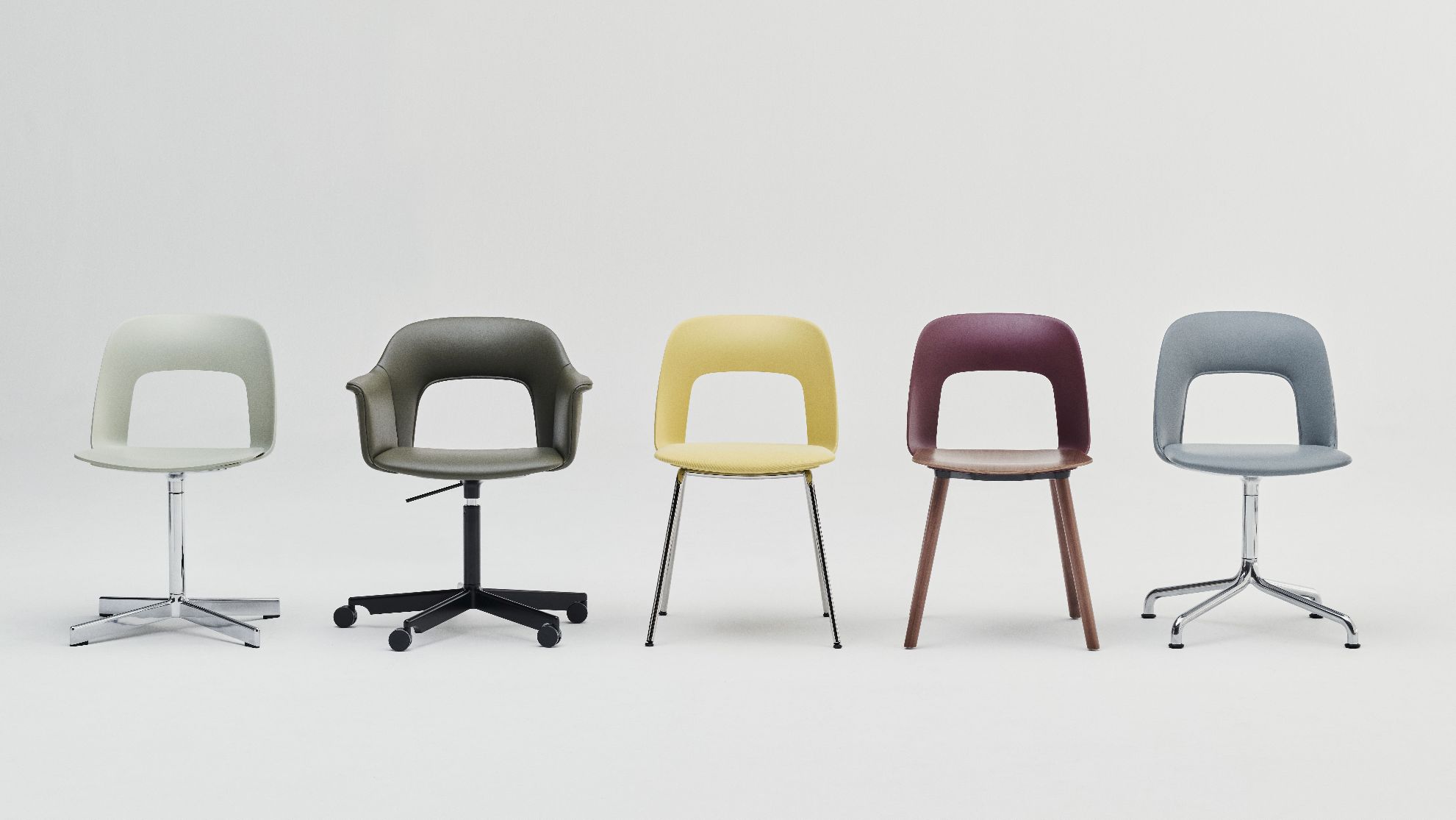 Layout Armchair 252 Armlehnstuhl 4-Sternfuß Drehfuß mit gebogenem Fußkreuz Hay