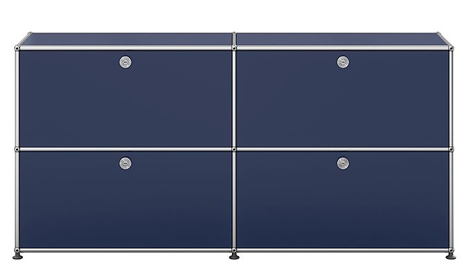USM Haller Sideboard mit 4 Klappen – QUICK SHIP - stahlblau