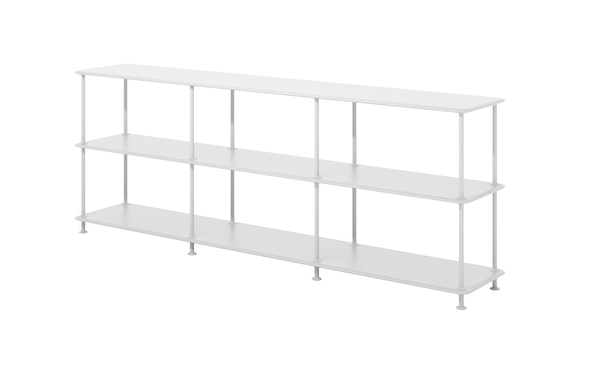 Montana Free Regal B 203,4 x H 75,8 cm New White QUICK SHIP Weißes Montana Free Regal mit drei Ebenen für Wohnzimmer oder Büro.