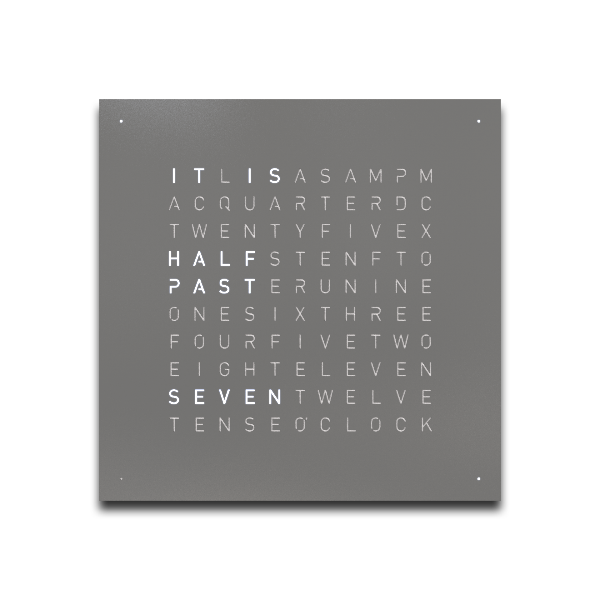 Frontcover für Earth 45 Wanduhr / Zeitobjekt Englisch QLOCKTWO