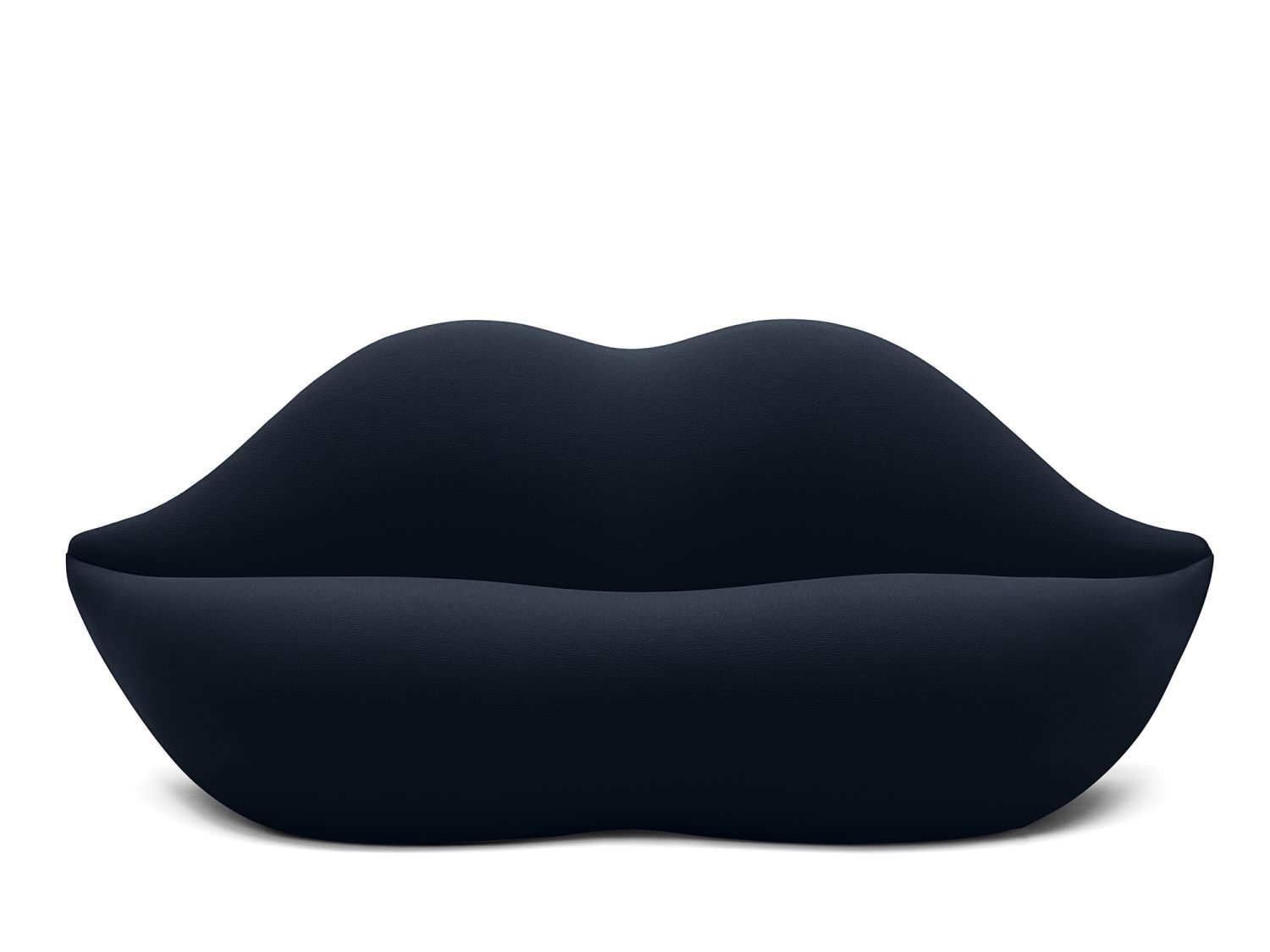 Bocca Sofa in Midnight Blau von Gufram: Lippenförmiges Design Sofa für Wohnzimmer.