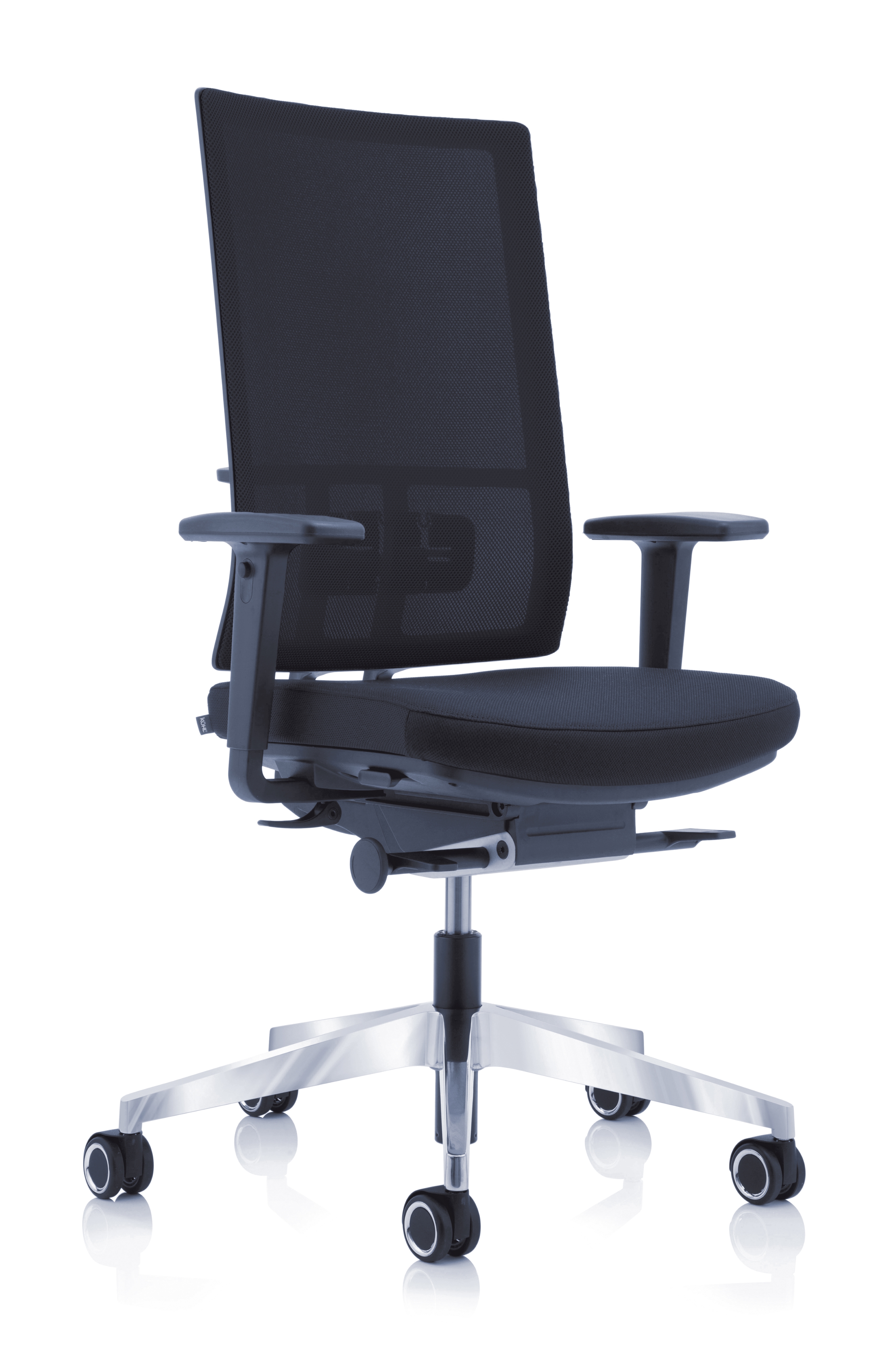 Anteo Up Bürodrehstuhl von Köhl mit Netzrückenlehne und silbernem Fußkreuz, ergonomischer Bürostuhl.