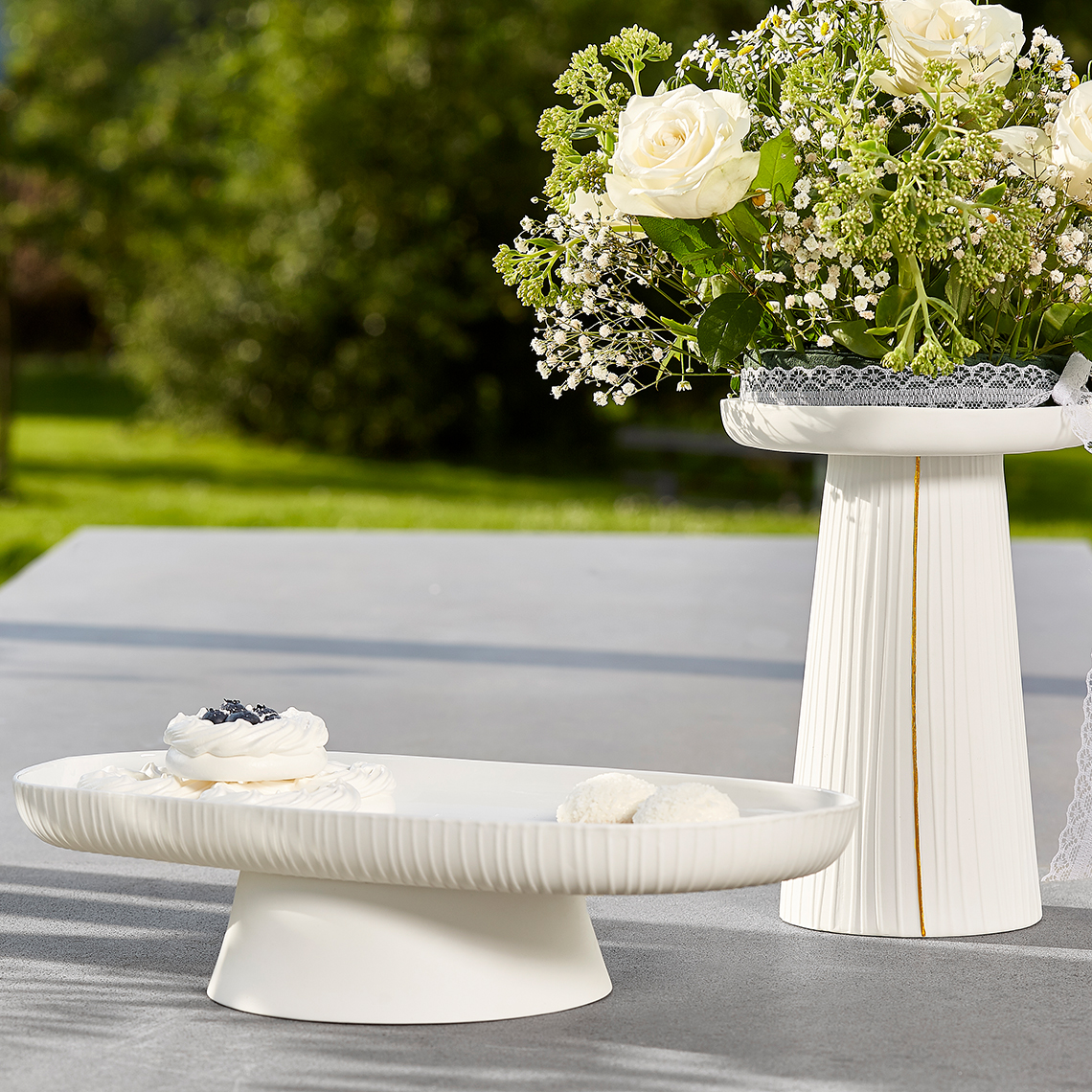 Hochzeit Anrichteplatte Plissiert Räder