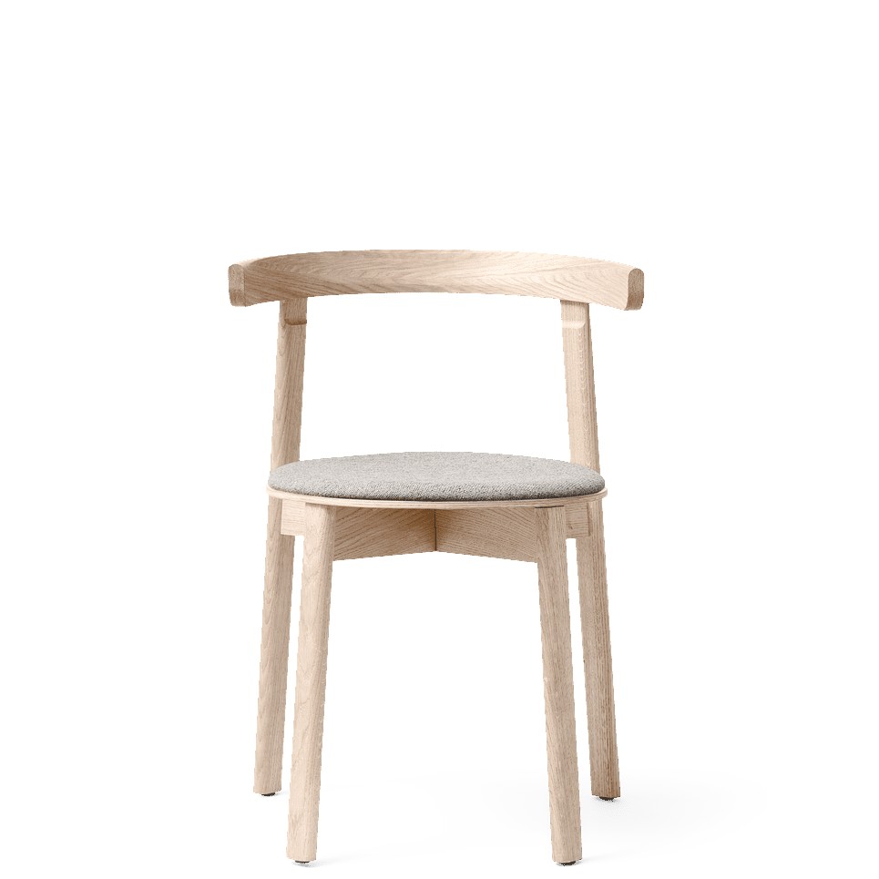Lunar Stuhl Eiche weiß geölt mit Sitzkissen Form & Refine