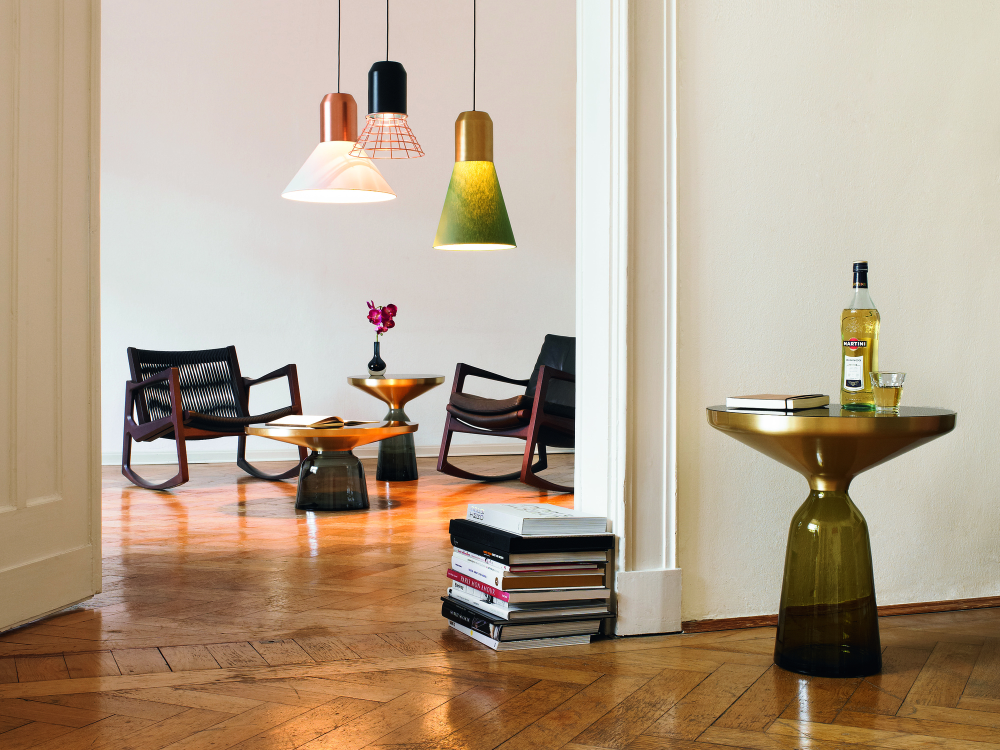 Bell Coffee Table Couchtisch Messing Quarz-grau ClassiCon EINZELSTÜCK