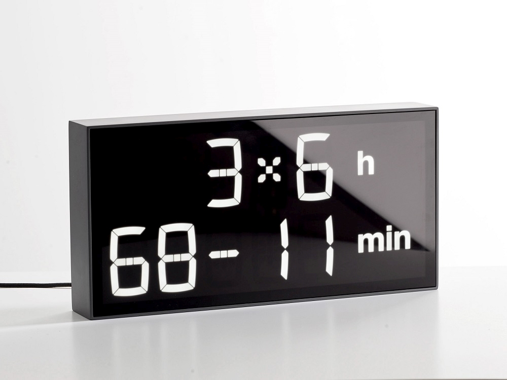 Digital clock LED Digitaluhr / Tischuhr / Wanduhr Albert Clock Grau