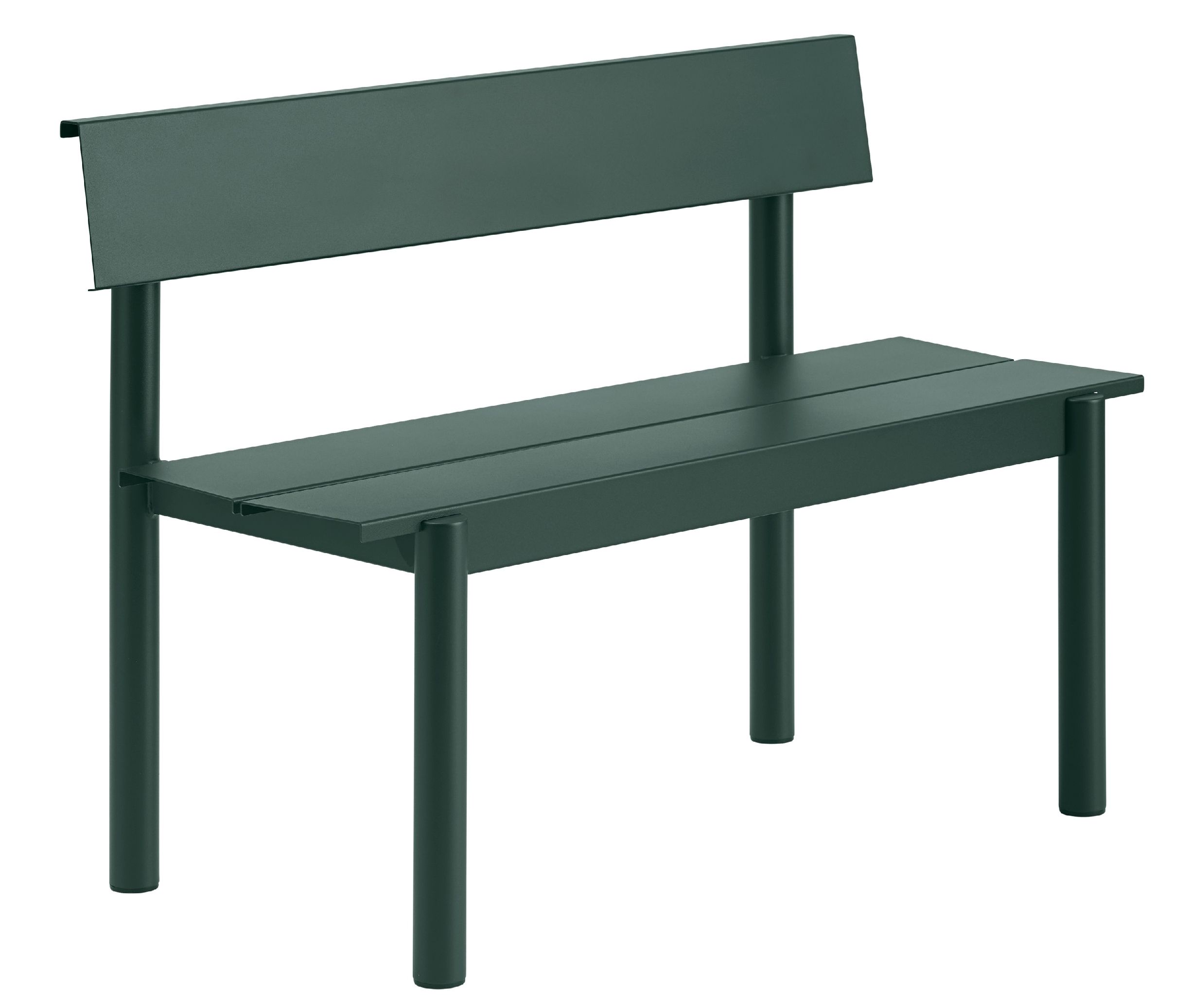 Linear Steel Bench Outdoor Bank mit Rückenlehne 110x34 cm Muuto 