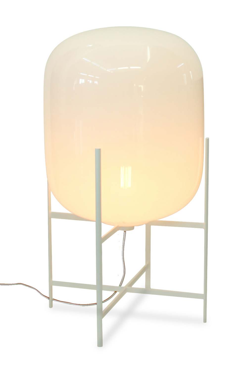 Oda Medium Stehleuchte Gestell weiß / Glas weiß Pulpo