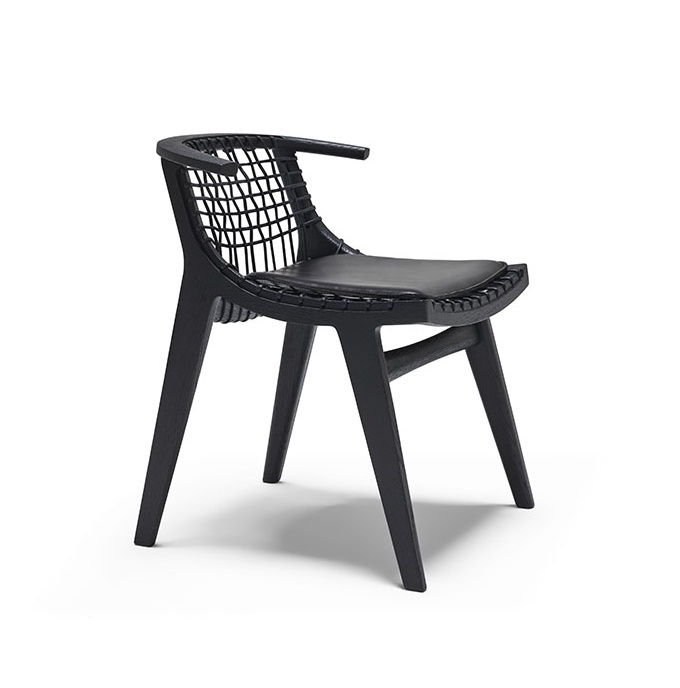 Klismos Stuhl schwarz  mit Filzgleiter Knoll International