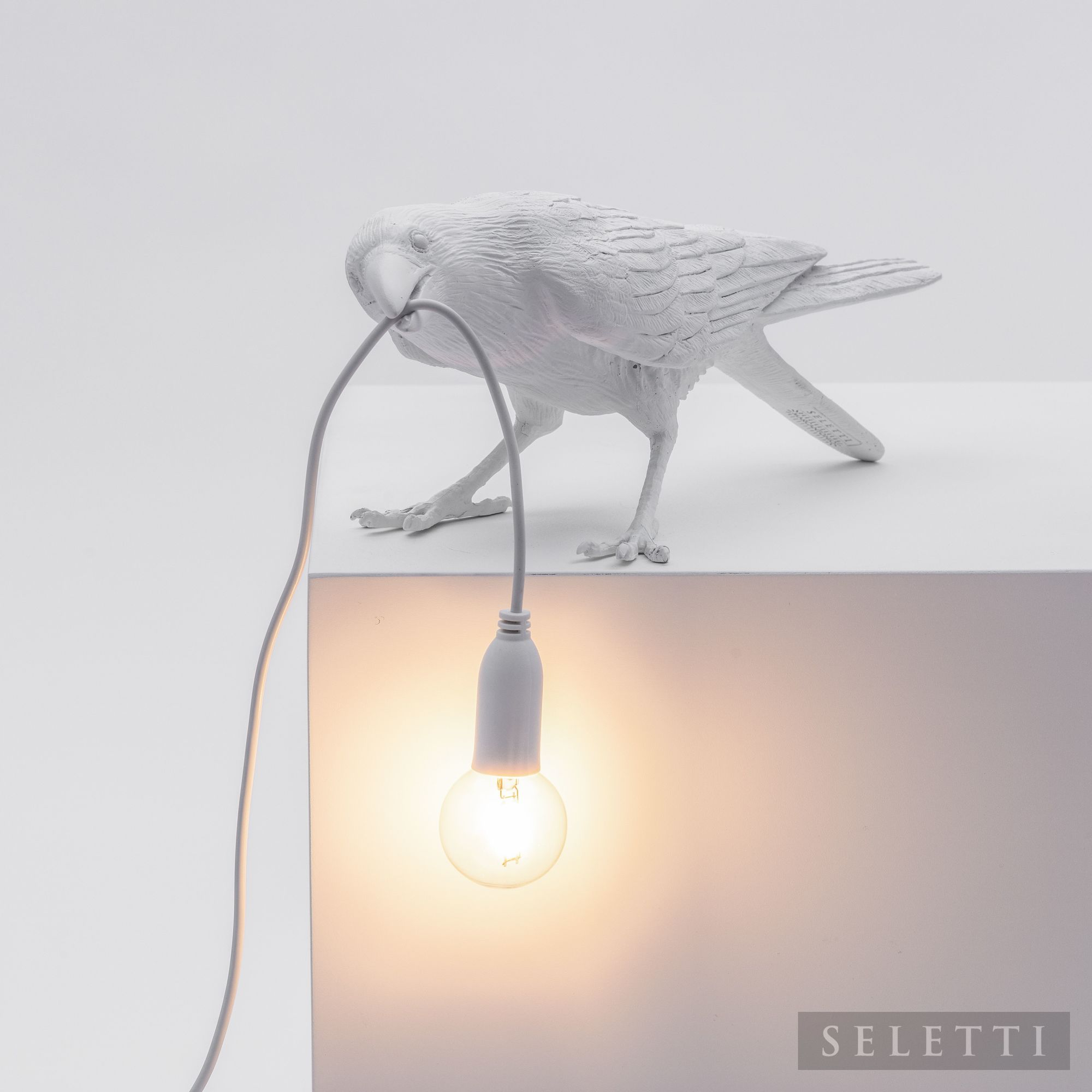 Bird Lamp Playing white Leuchte Seletti EINZELSTÜCK