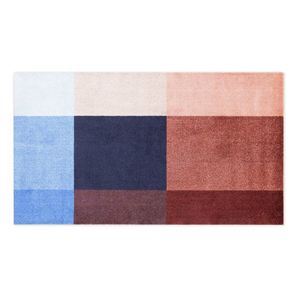 Heymat Berry Fußmatte für Innen und Außen, modernes Design mit Farbblöcken in Beerentönen.