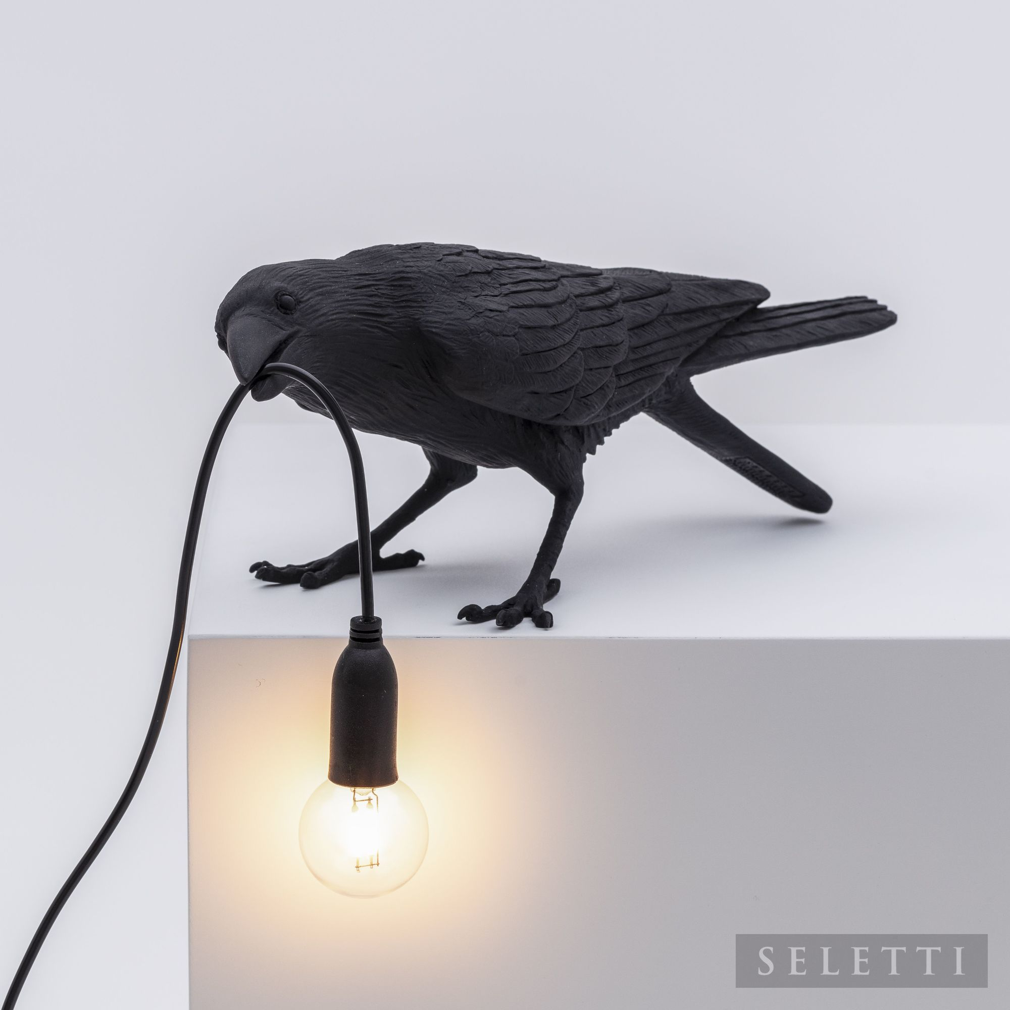 Bird Lamp Playing black Leuchte Seletti
