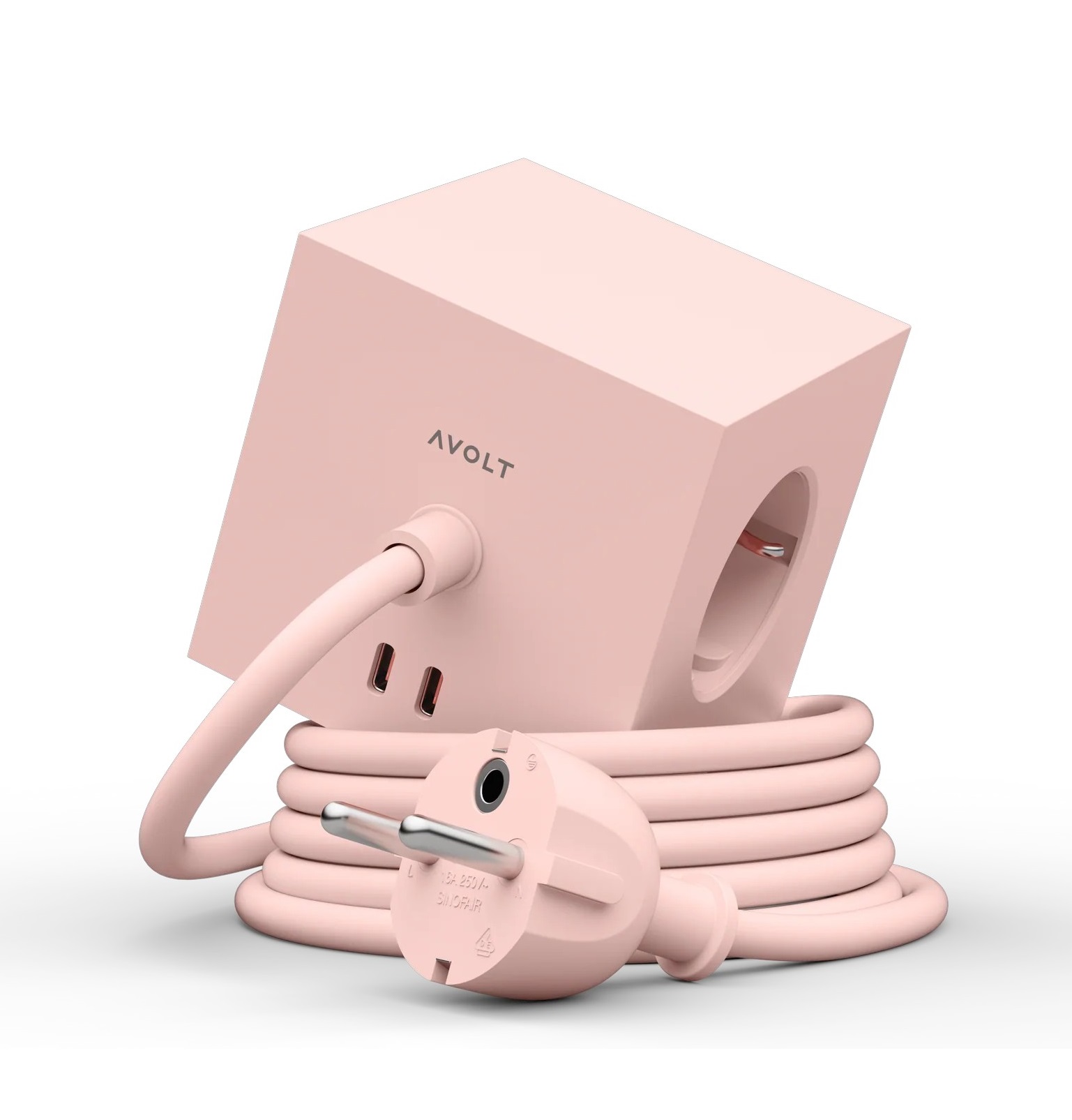 Avolt Steckdosenwürfel mit USB C dfp Design Pink Avolt Steckdosenwürfel mit USB C dfp Design Pink