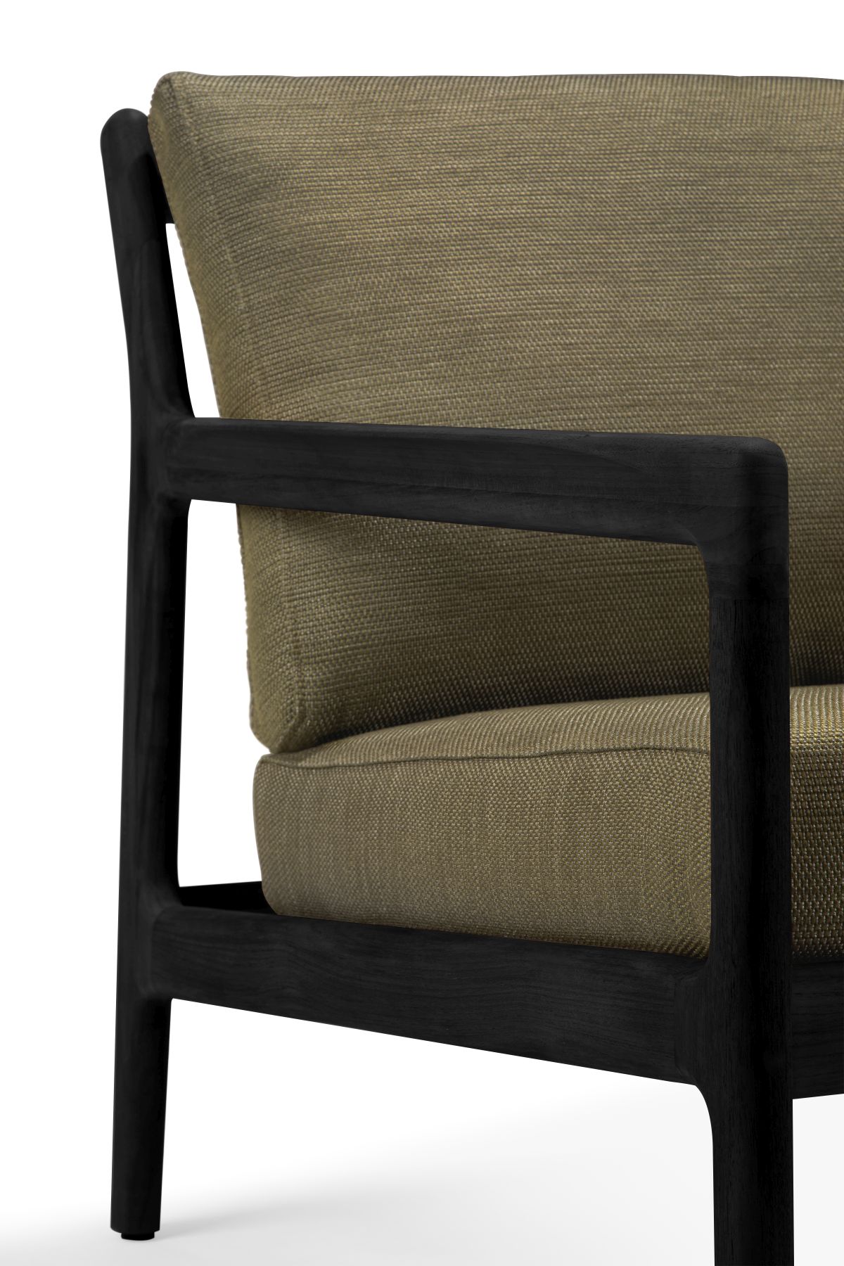 Jack Outdoor Loungesessel Teak Schwarz lackiert grüner Stoff Ethnicraft