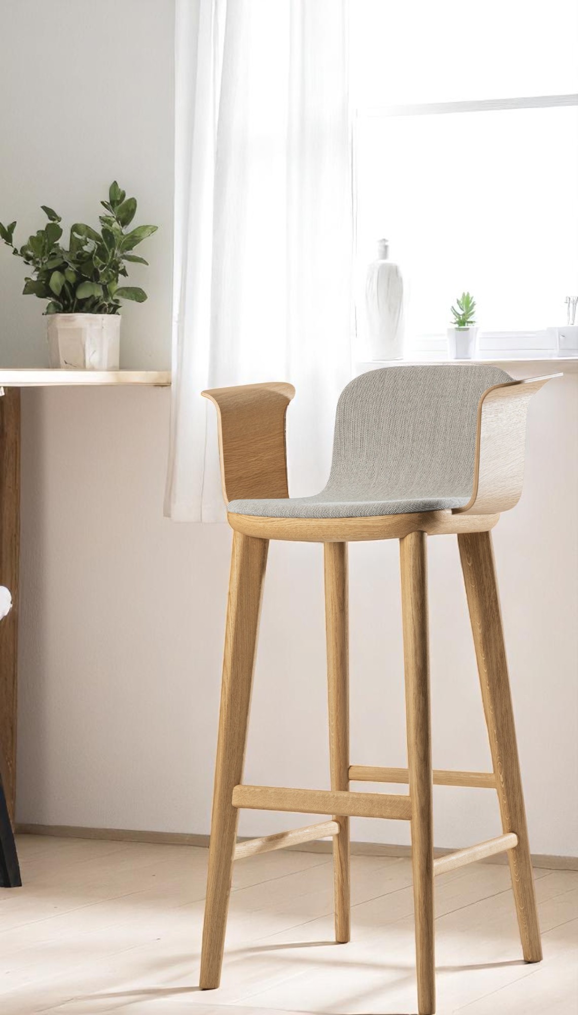 Aeon Comfort Barstool Barhocker mit Armlehnen Vollgepolstert Zeitraum   