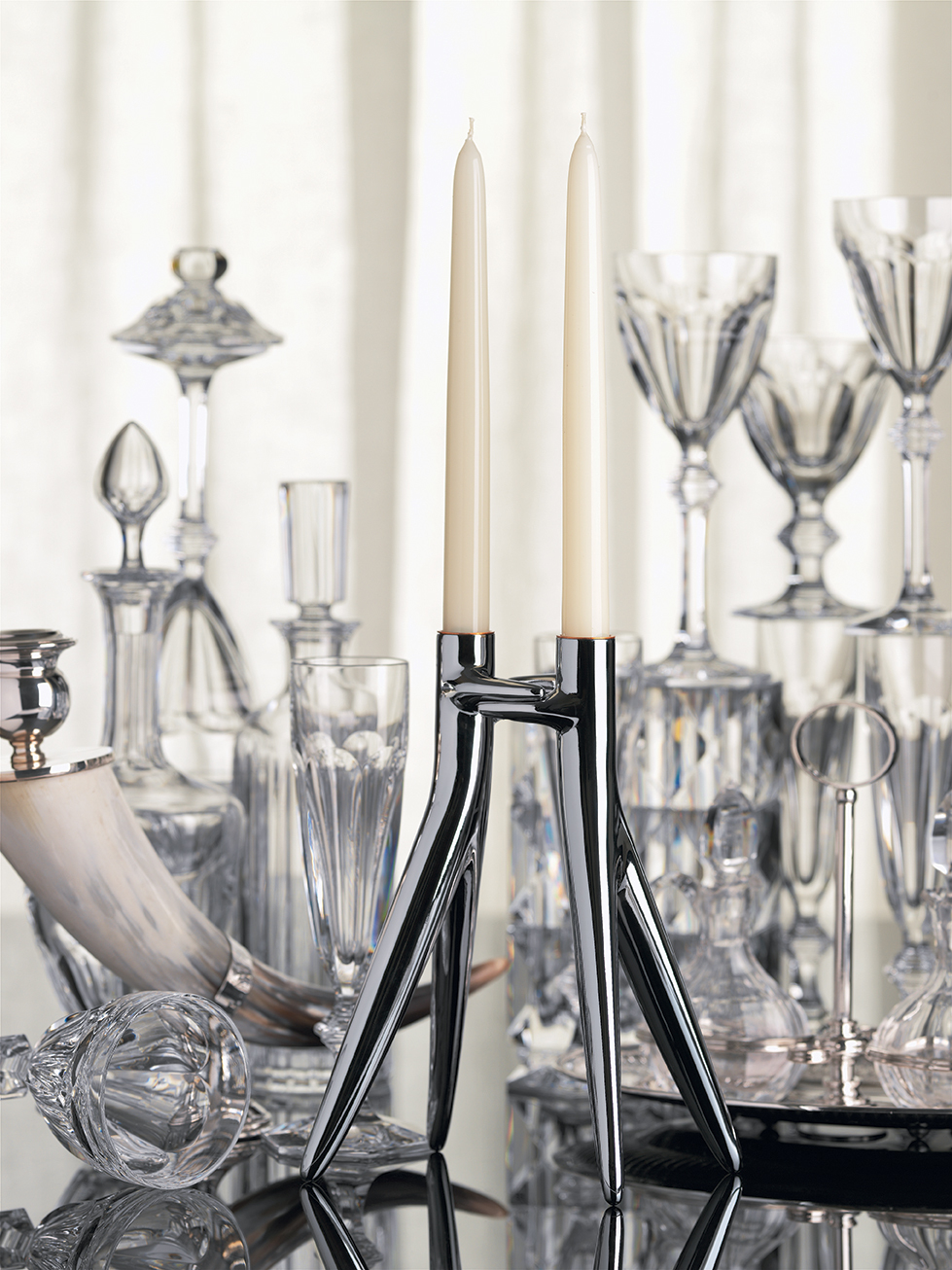 Abbracciaio Kerzenständer Kartell Verchromt