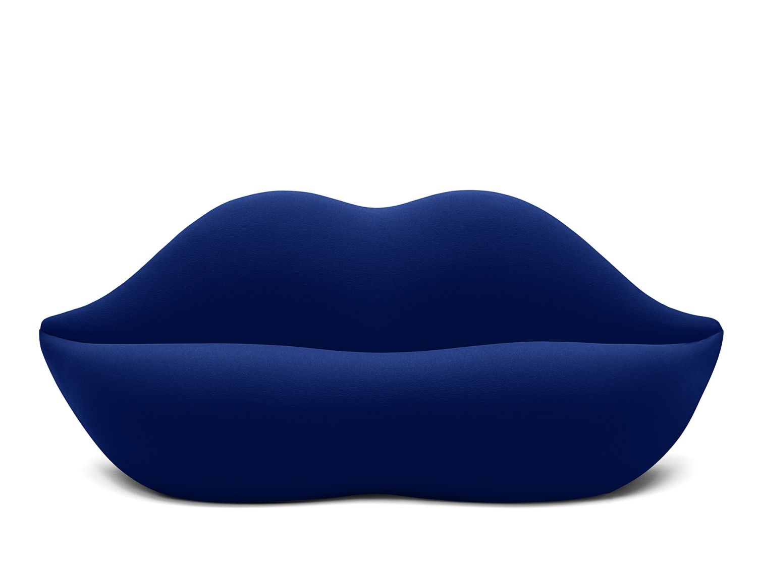 Blaues Bocca Sofa in Lippenform von Gufram, modernes Designmöbel für Wohnzimmer.