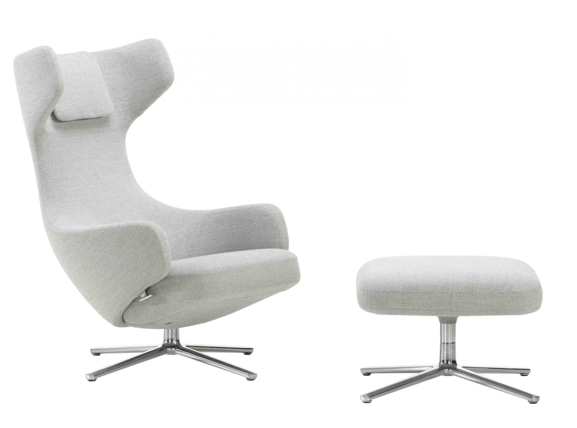Grand Repos Sessel & Ottoman Vorzugskombination Vitra Dumet Kieselmelange 40 cm Ottoman oder Panchina GRATIS!