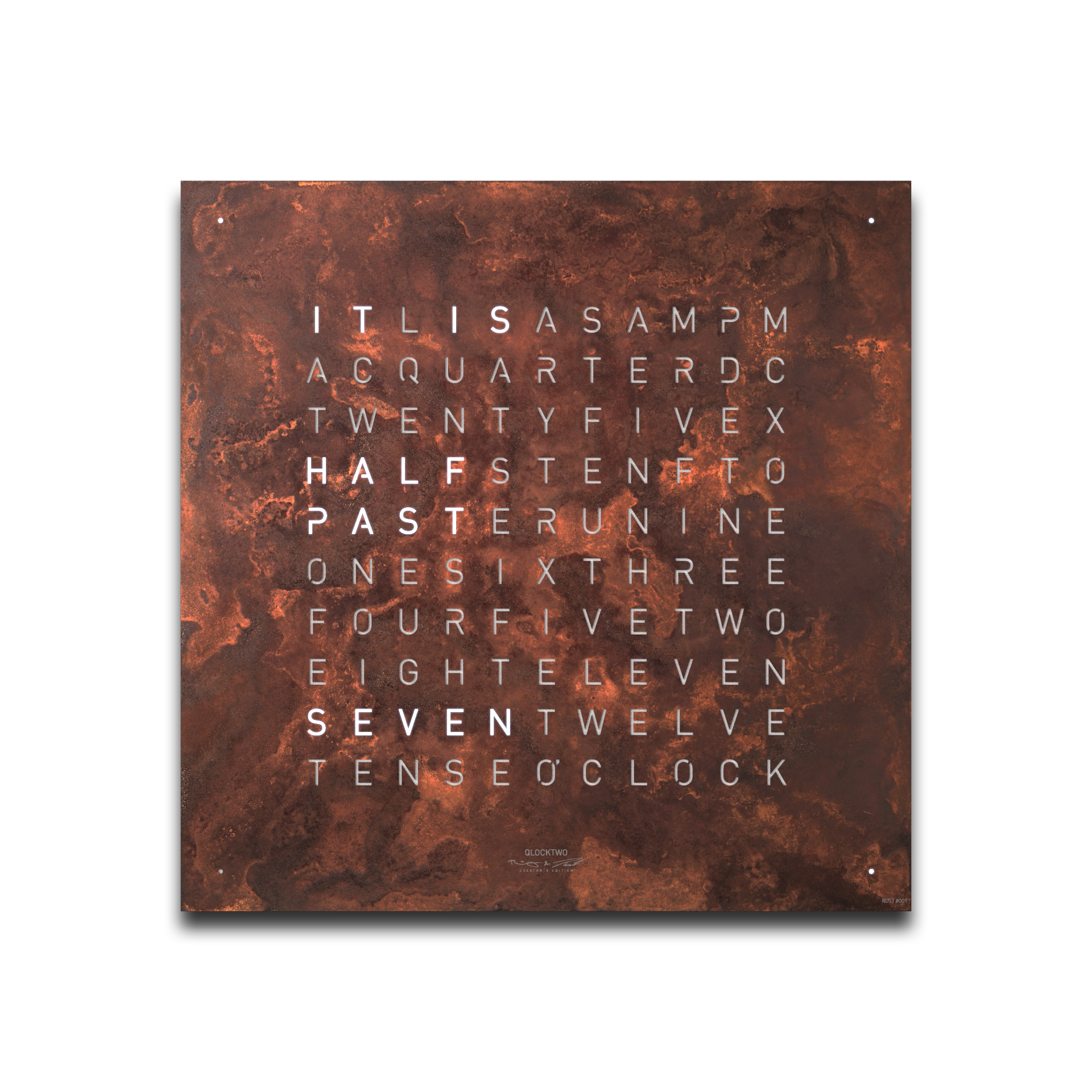 Frontcover für Earth 45 Wanduhr / Zeitobjekt Englisch QLOCKTWO