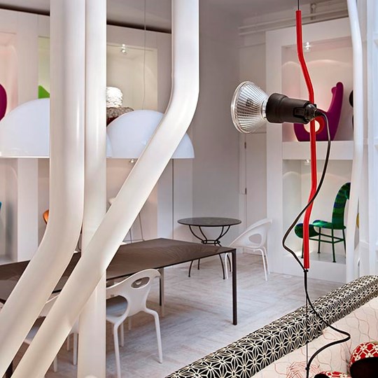 Parentesi Lamp Leuchte mit Schalter Flos Rot
