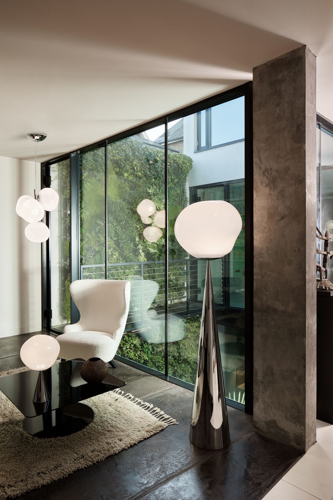 Melt Cone Fat Stehleuchte Silber - Opal Tom Dixon