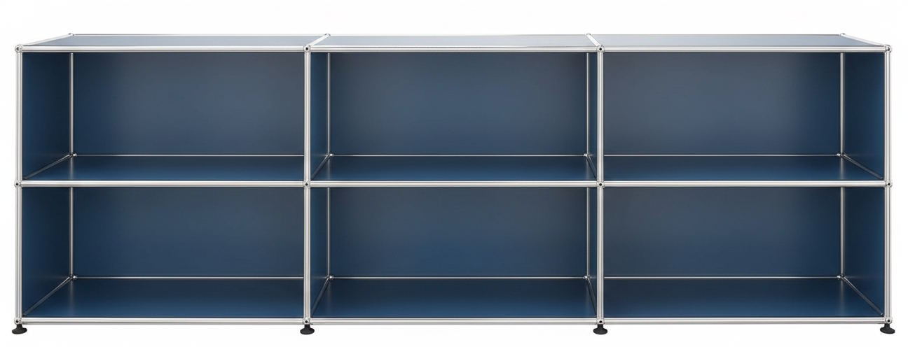 USM Haller Regal Offen breit Stahlblau